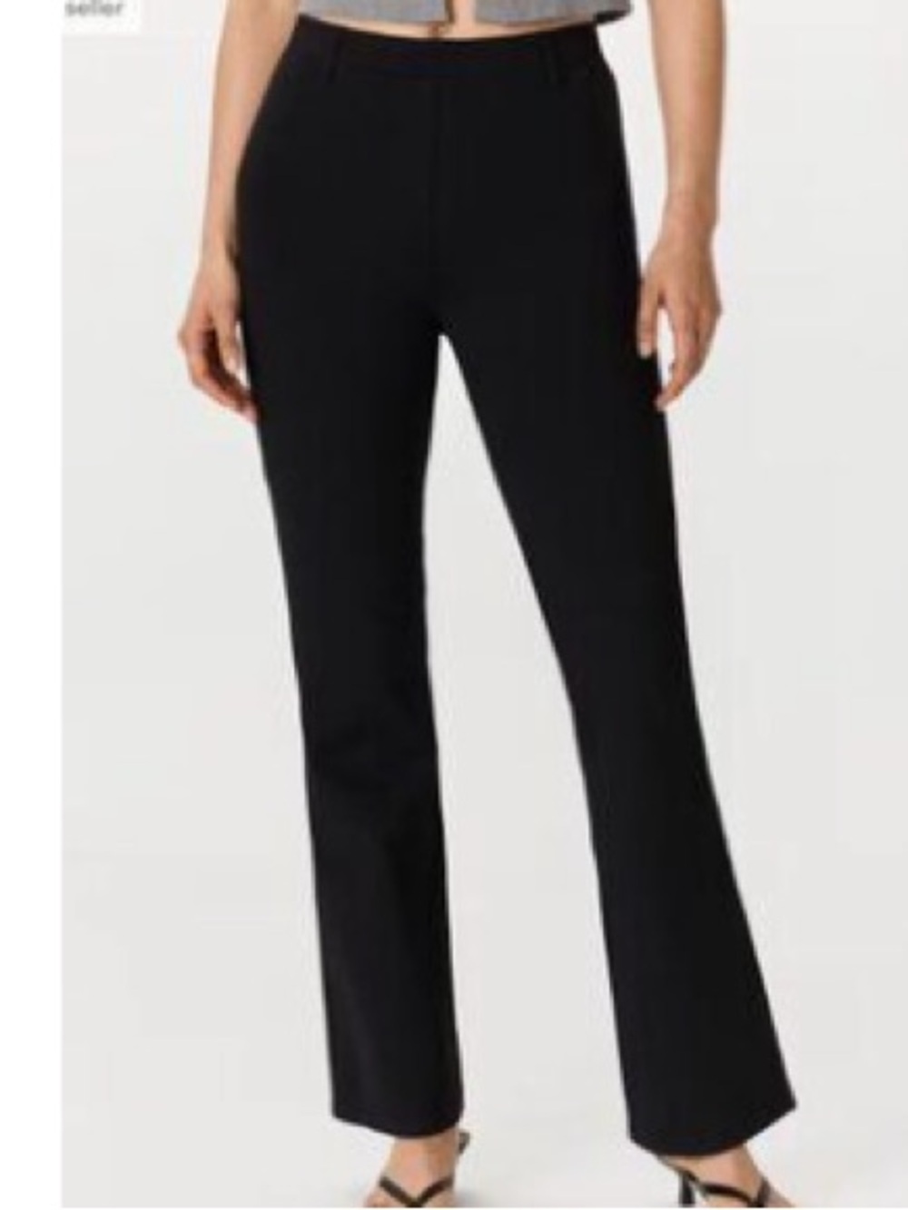 Quince Ultra Stretch Bootcut Pants Elastic Waist XL Black